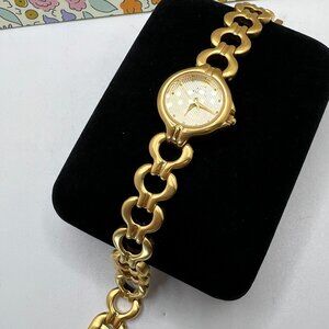 Anne Klein Matte Gold Chain Link Bracelet Watch